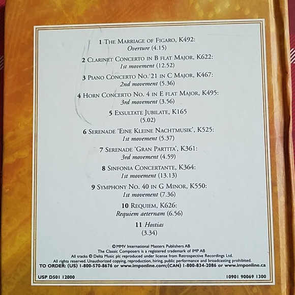 MOZART Musical Masterpieces CD - Picture 3 of 3